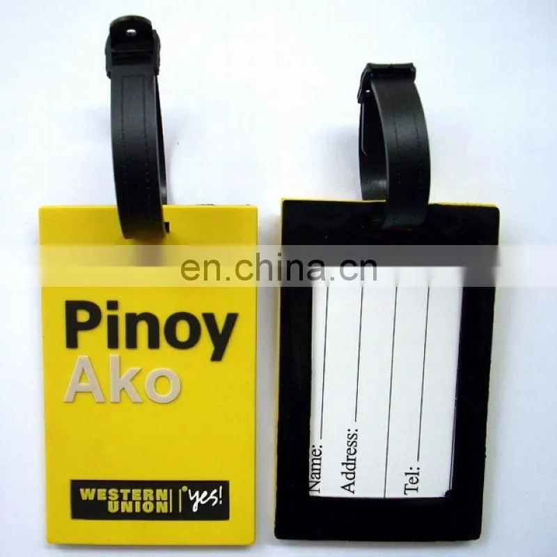 Custom any size and logo Pvc luggage tag, travel luggage tag