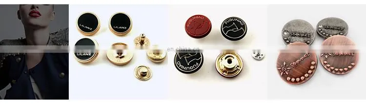 Shiny Metal Snap Buttons Regular Hexagon Middle Slotted Stud Press Garment Snap Fastener For Full Dress Uniform Fur Coat