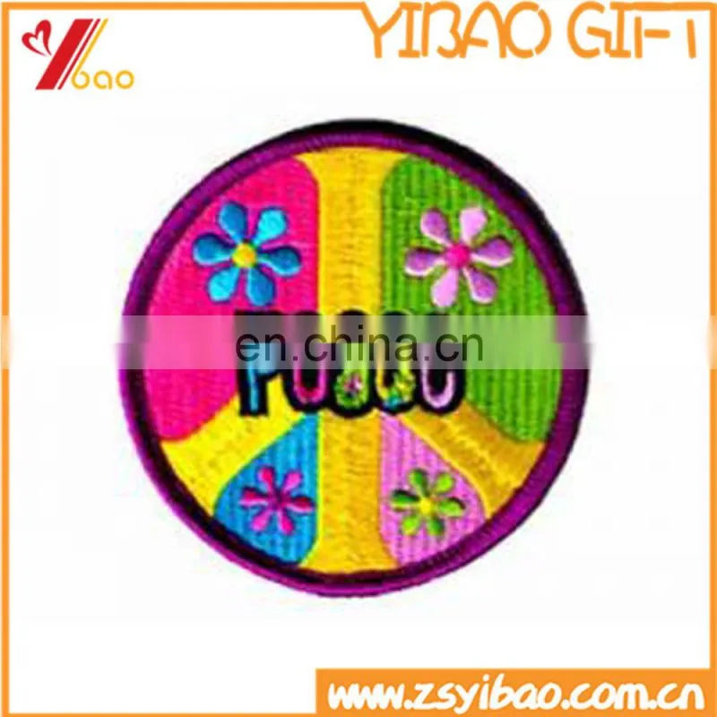 promo iron on backing small szie embroidery patch /emblem patch for advertising