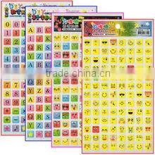 colorful printed letter adhesive sticker&number sticker for children