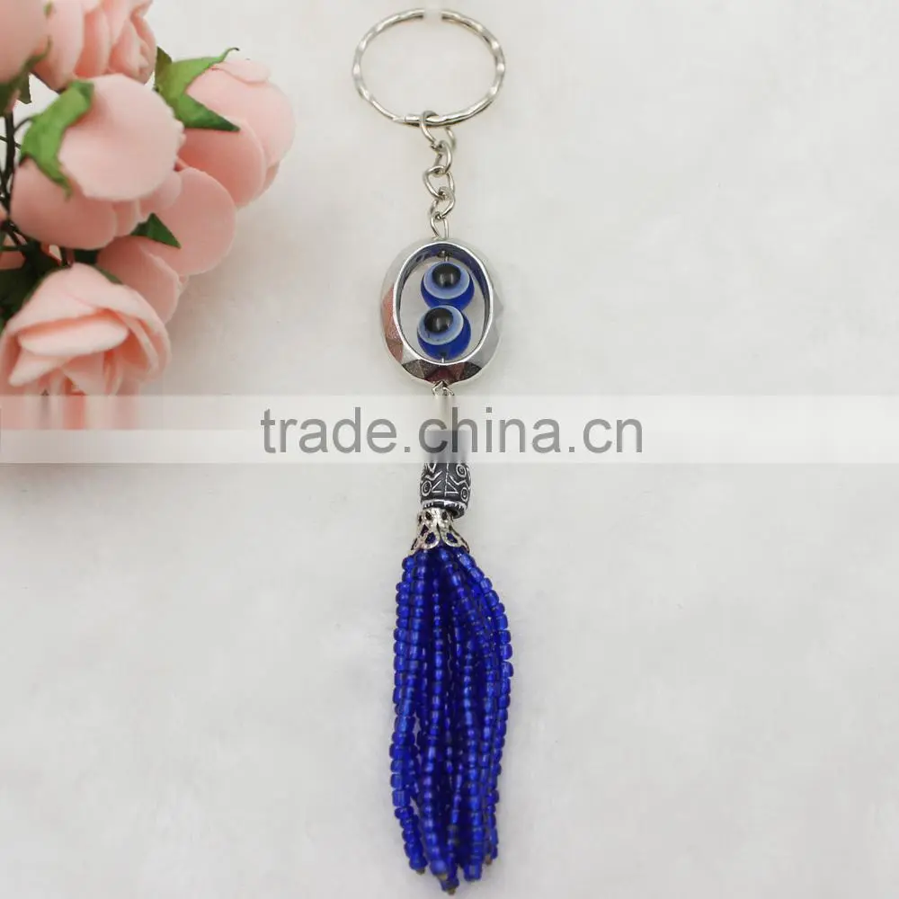 Islamic Religious Blue Evil Eye Pendant Keychain For Car
