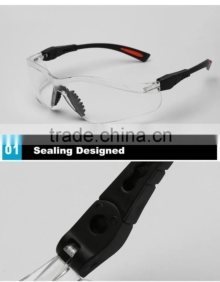 Factory wholesale clear PC lens goggle dustproof eye safety protection glasses
