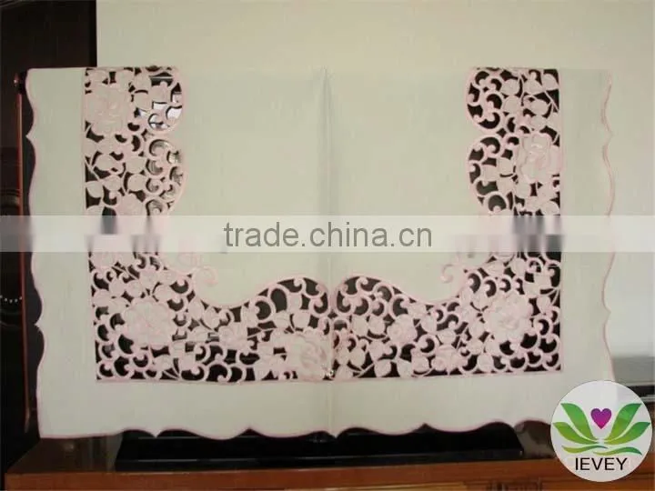 100% cotton damask tablecloth hemstitch table cloth luxurious tablecloth pink fancy tablecloth