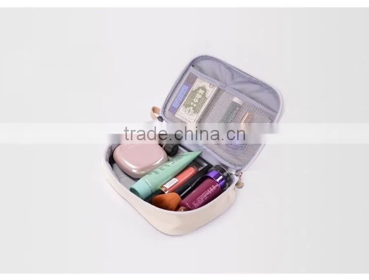 Wholesale Large Capacity Zipper Storage Canvas Makeup Bag Beauty Case Cosmetic Purse For women