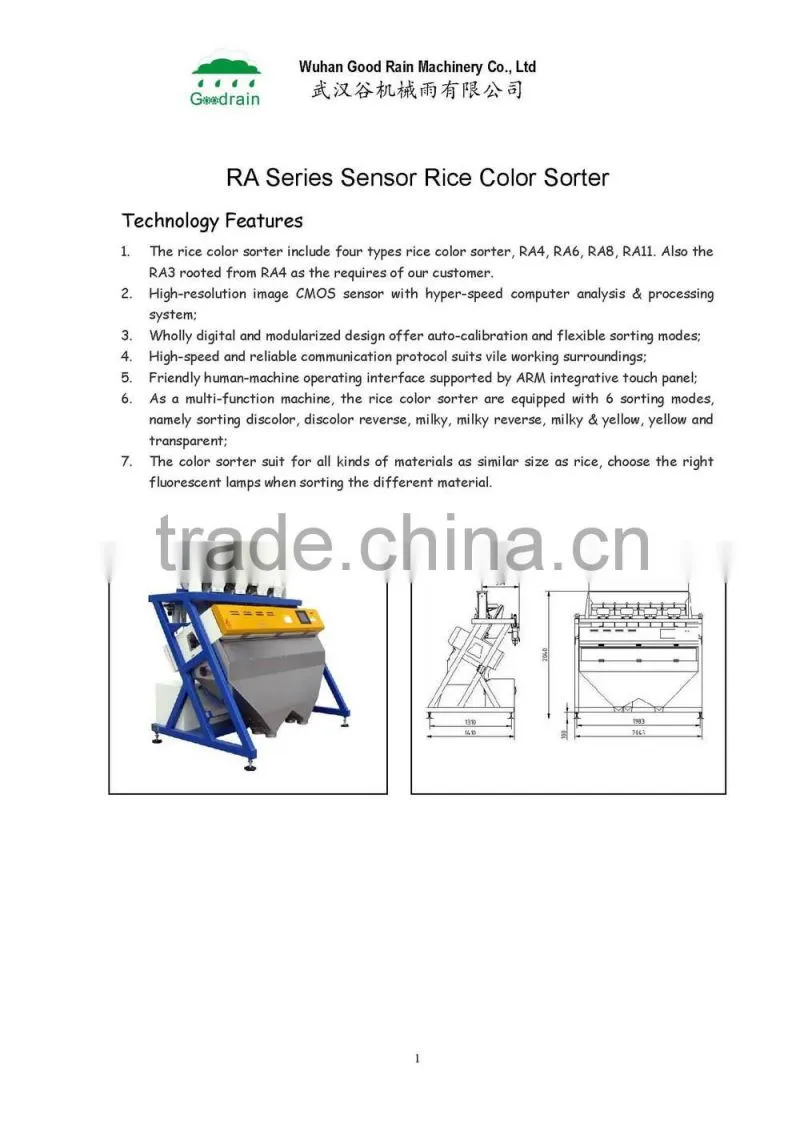 RA series rice color sorter