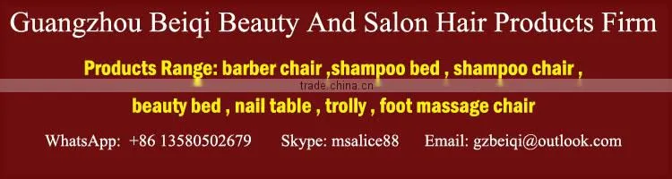Black Color Synthetic Leather Reclined Backrest Hydraulic Barber Chair with Footrest