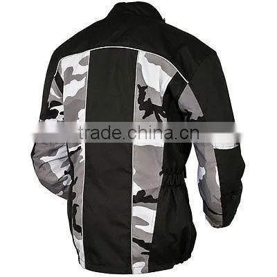 Men's Cordura Touring Motorcycle Jacket - Black with Red