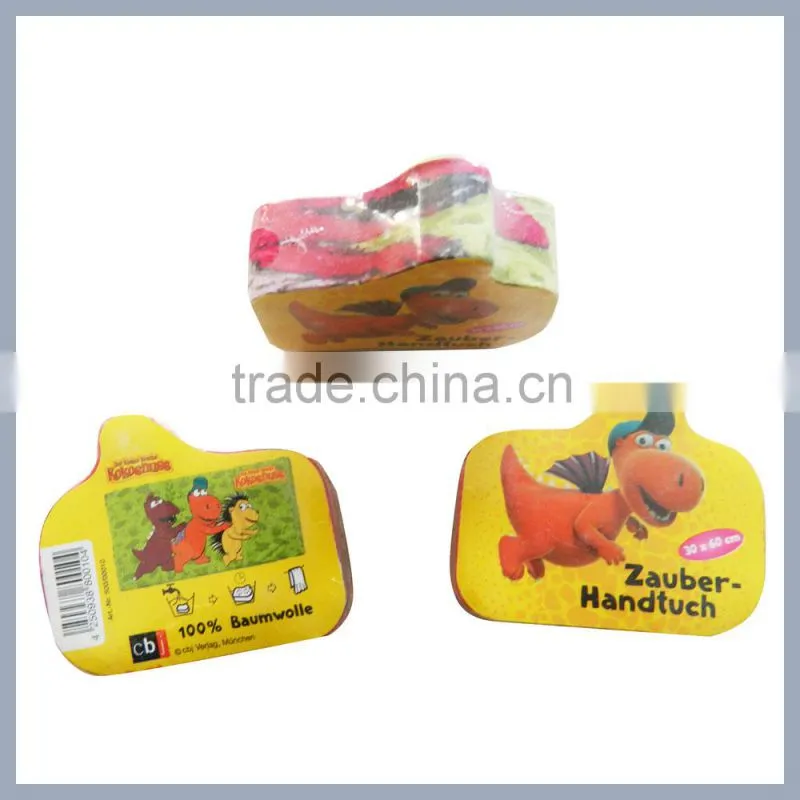 Baby Towel with Three Bear Cartoon Printed Velour Reactive Printing