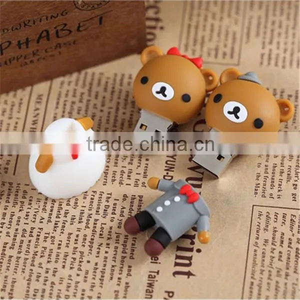 OEM/ODM custom cartoon character usb flash drive novelty design pvc usb stick wholesale wedding gift usb pen drive