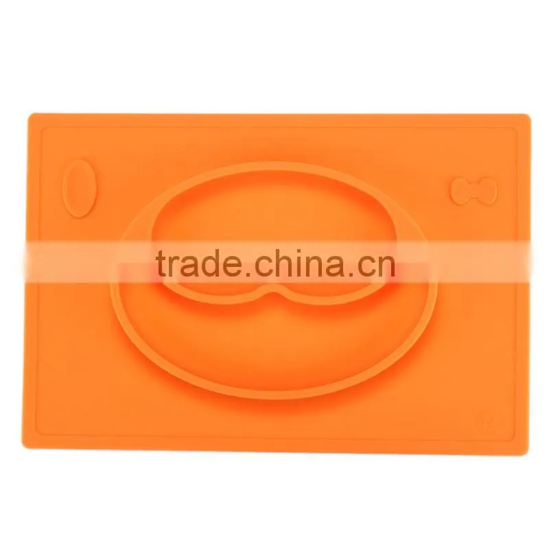 BPA free 2016 good quality one-piece silicone rubber placemat plate