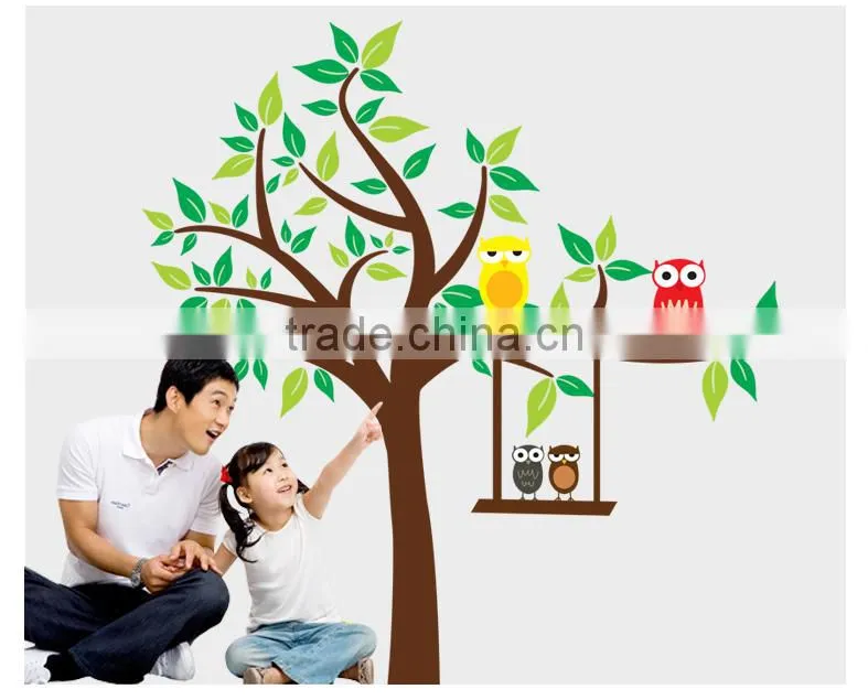 ALFOREVER the owl sit on the tree wall sticker,owl tree sticker