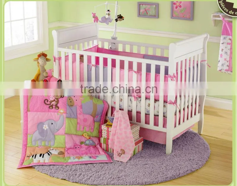emboidery crib bedding set from professional manufacturer
