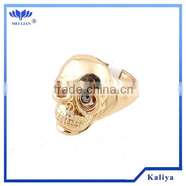 Skull Head Gold Plating Jewelry Custom Size Ring