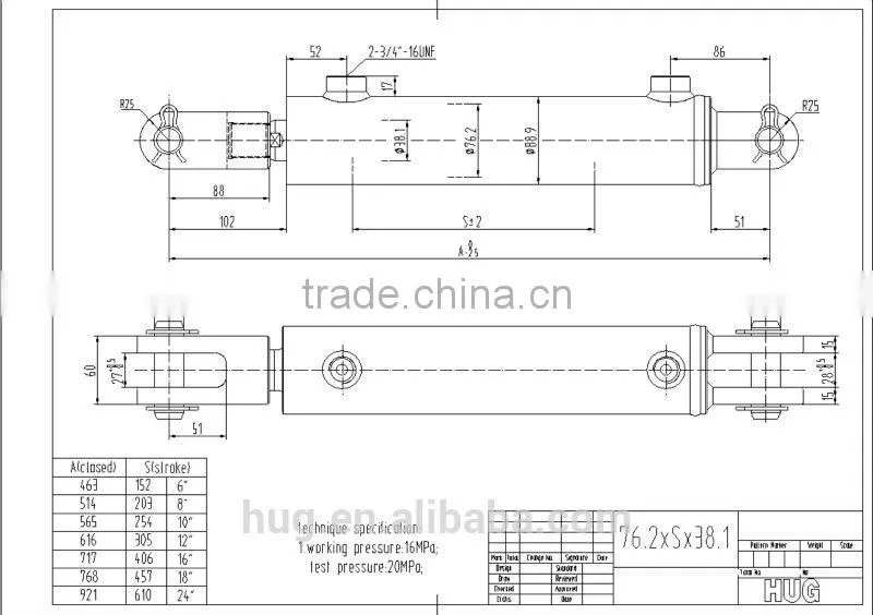 China supplier Hydraulic cylinder for farm tractors
