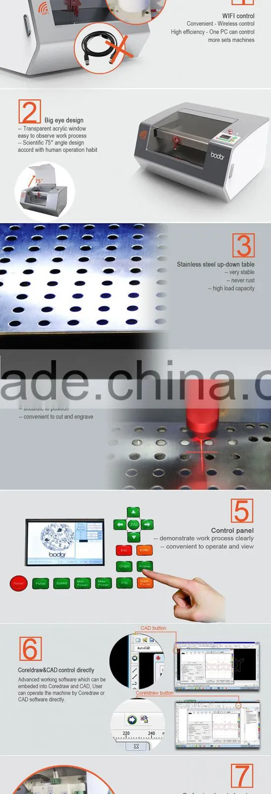 40W mini Co2 laser cutting machine with CE