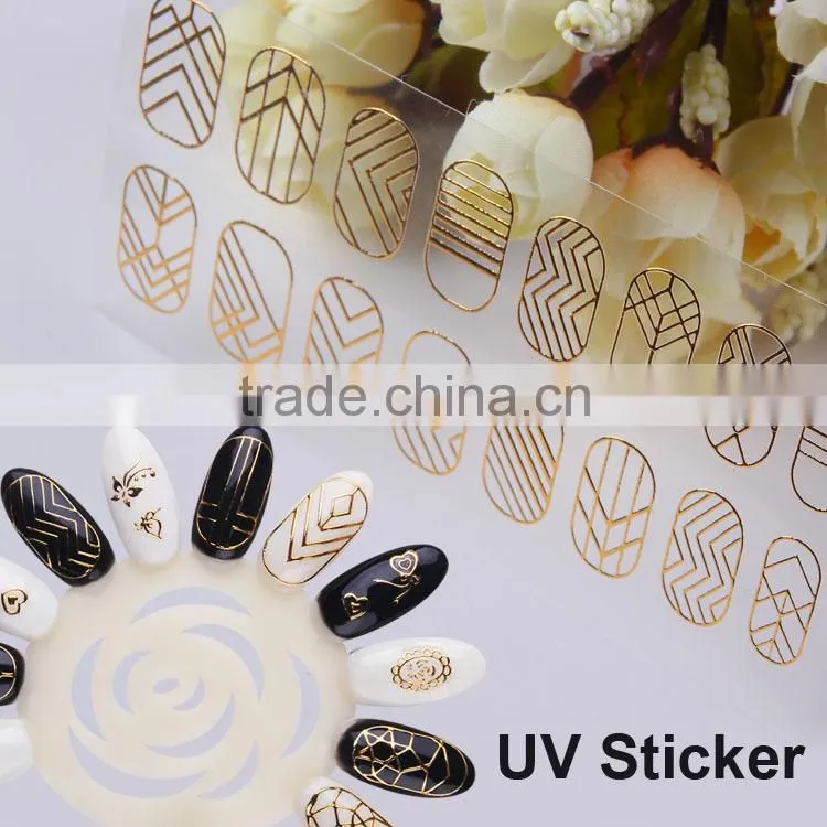 Newly Arrived Nobility gold UV nail sticker