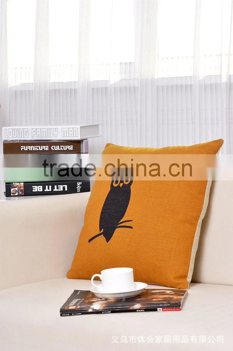 Wholesale & Retail, 45x45cm Owl Pillow Covers Linen Cushion Covers, Replacement Cushion Covers