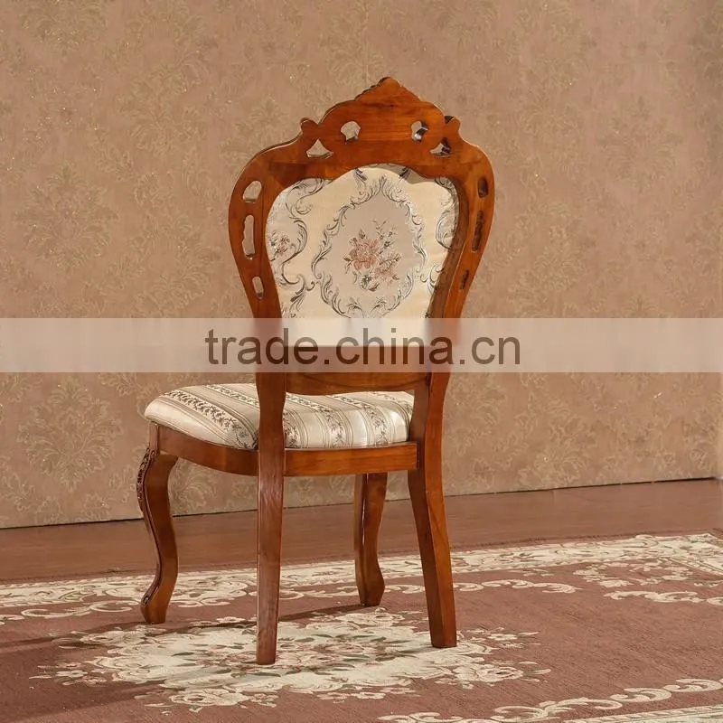 Originals classic carved fabric wood dining chairs for restaurant