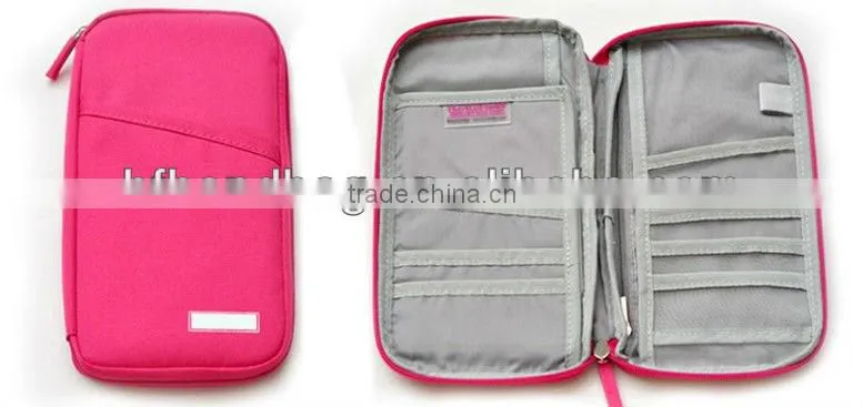 600D Polyester Travel Passport Holder/Credit Card Bag