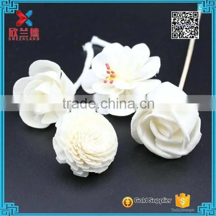 2016 wholesale rose shape natural wood sola flower diffuser
