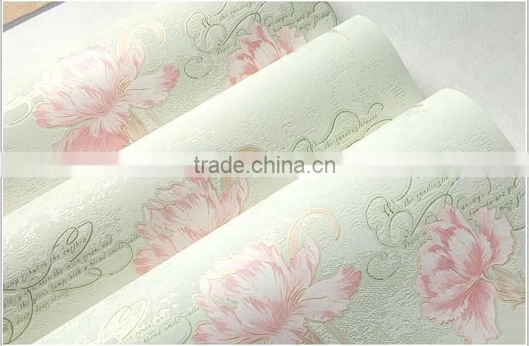 colorful big follower bedroom decoration pure paper wallpaper