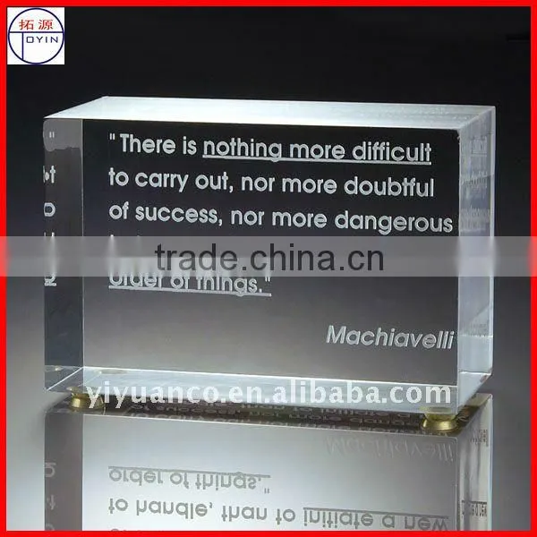 Different shape customized acrylic paperweight wholesale