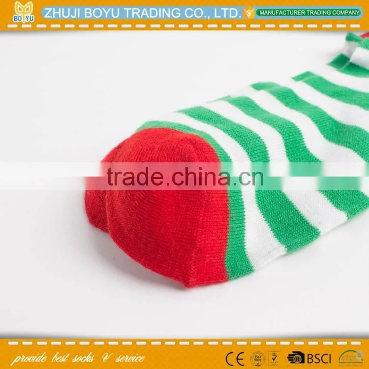 BY-161613 Young girl Knee high socks striped sock ;Colored christmas socks Holiday socks