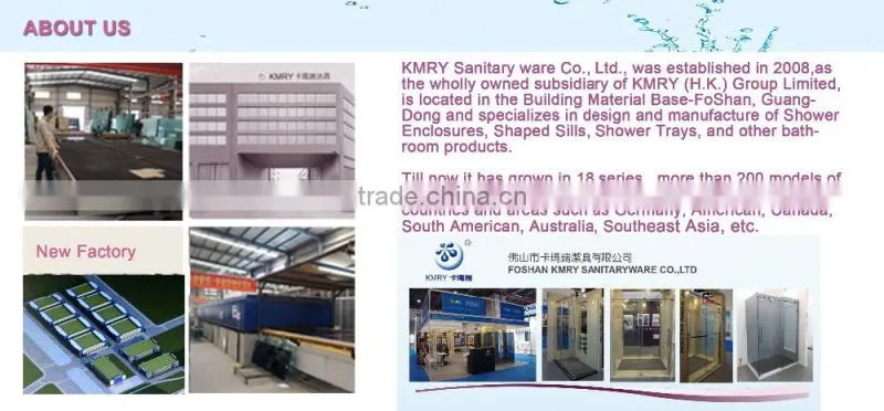 304 Stainless Steel Rollers Straight Sliding Shower Screens (KD8113)