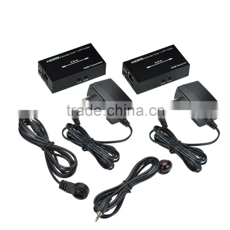 CHEERLINK HDMI V1.4 Extender to CAT-6 Infrared Single Network Cable Extender Set w/ Dual IR Control - Black