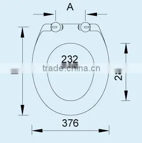 UF toilet seat cover with soft close and quick release function in black color