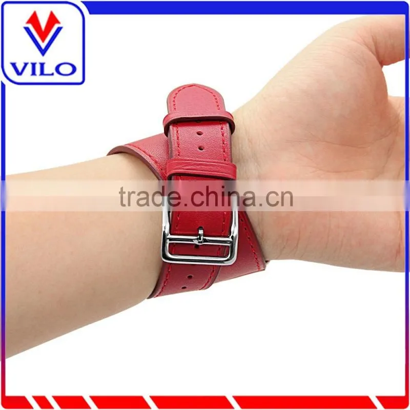 Genuine Leather Double Tour Watch Band Strap Bracelet Replacement Wrist Band for Apple Watch