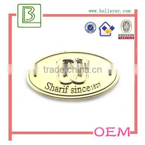 metal plate logo for handbags