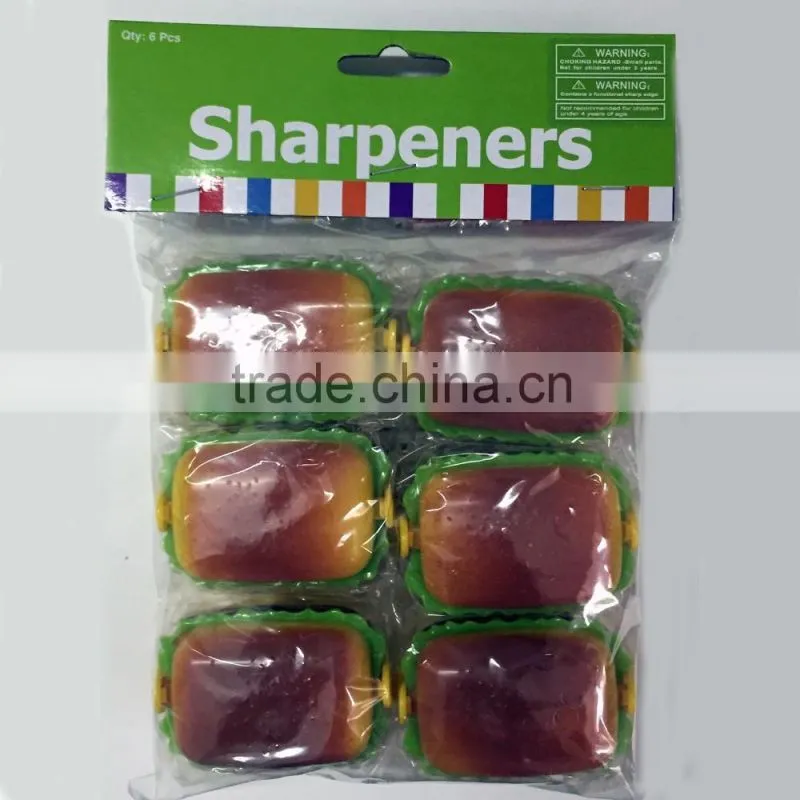 Hot Sale Two Hole Creative Cute Fashion Hamburger Shaped Plastic Pencil Sharpener With 2 Erasers Novelty Children Study Tools