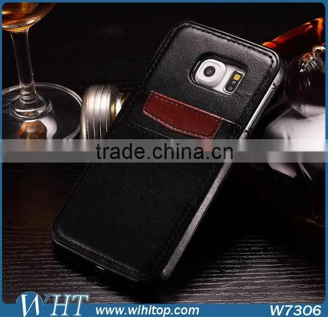 Luxury Leather Mobile Phone Case for Samsung Galaxy S6 S6 Edge With Card Slot