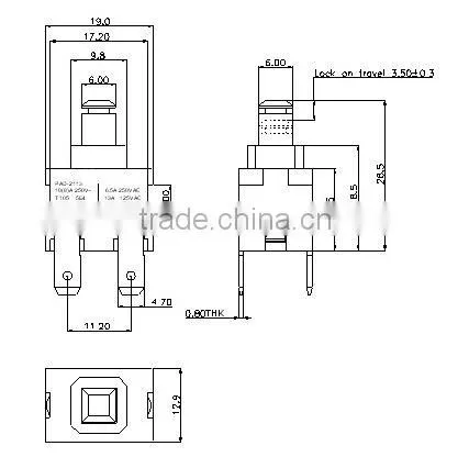 Vacuum cleaner pushbutton switch