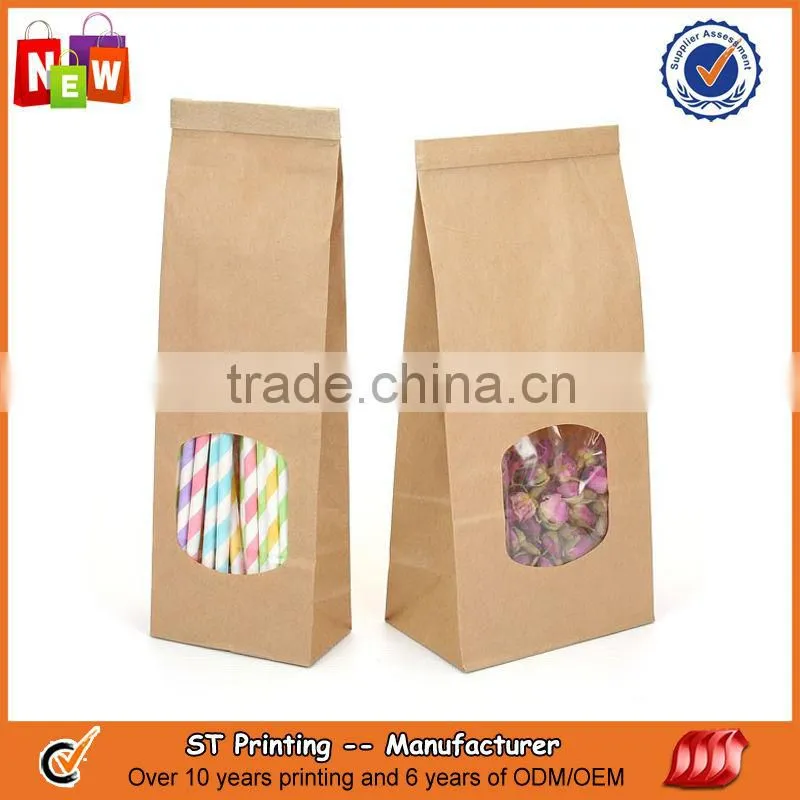 Custom design kraft window paper bag