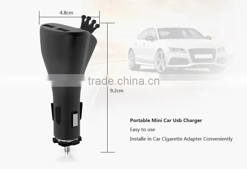 Multiple USB car charger 5v 2.1 a usb charger, dual usb car charger for mobile phone(C22)