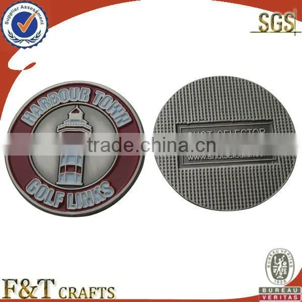 Cheap custom metal enamel magnetic hat clip ball marker