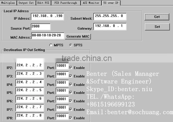 8in1 IP ASI MPEG-2 H.264 Transcoder(8*ASI in,ASI+IP(1*MPTS/8*SPTS) out)