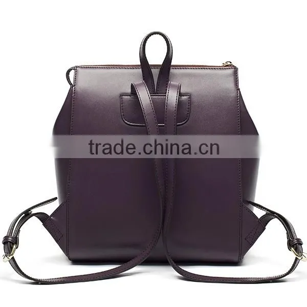 Leading new trend ladies elegant fashion university leather backpack