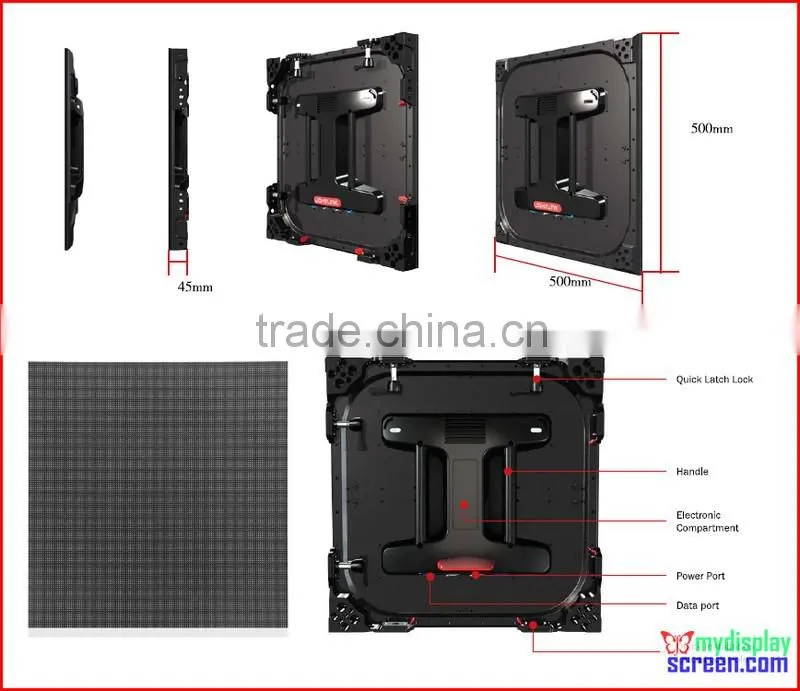 carbon fiber rental display, 500mm*500mm, ultra slim, high refresh rate