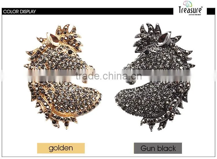 Costume jewelry rhinestone boar brooch, zinc alloy brooch, women and men brooch