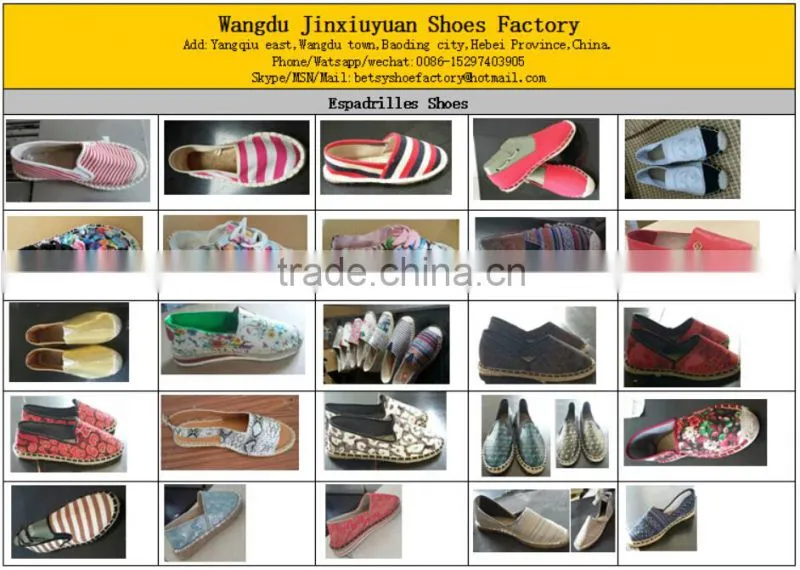 Cheap Price espadrilles shoes jute insole espadrilles shoe