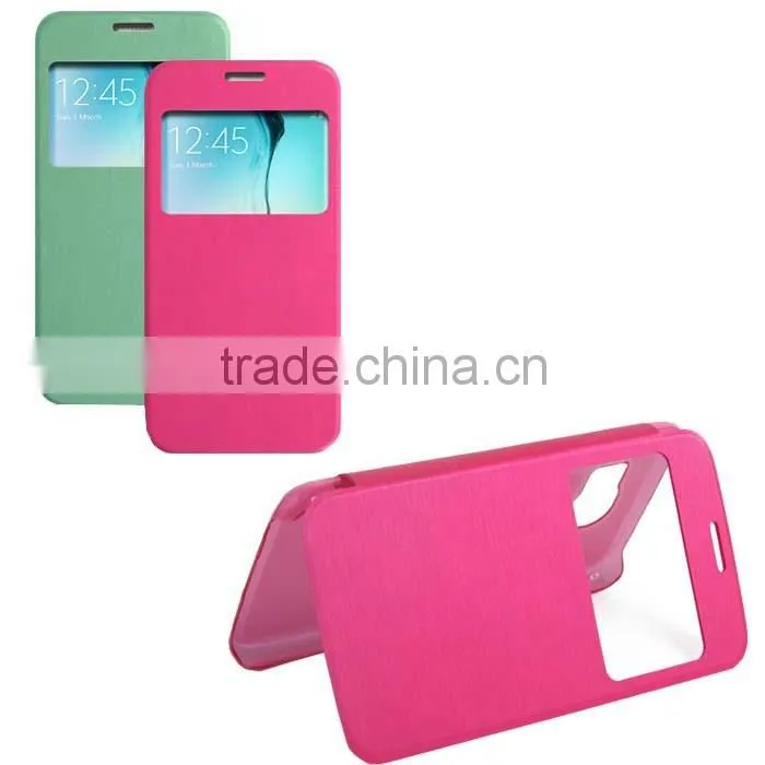 with window leather case for samsung galaxy S6,case cover for samsung galaxy S6