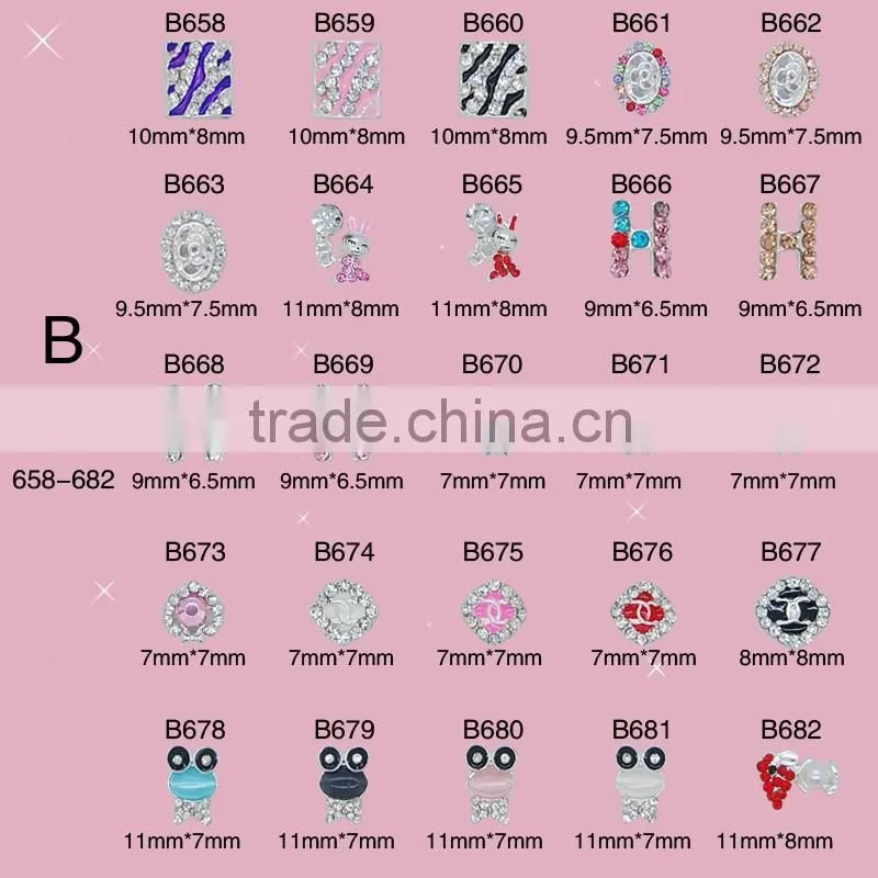 2016 fashion 3D nail art Tips decoration Alloy nail jewelry Glitter Rhinestone