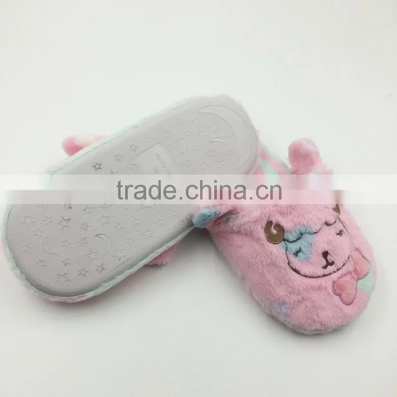pink fluffy animal home slipper