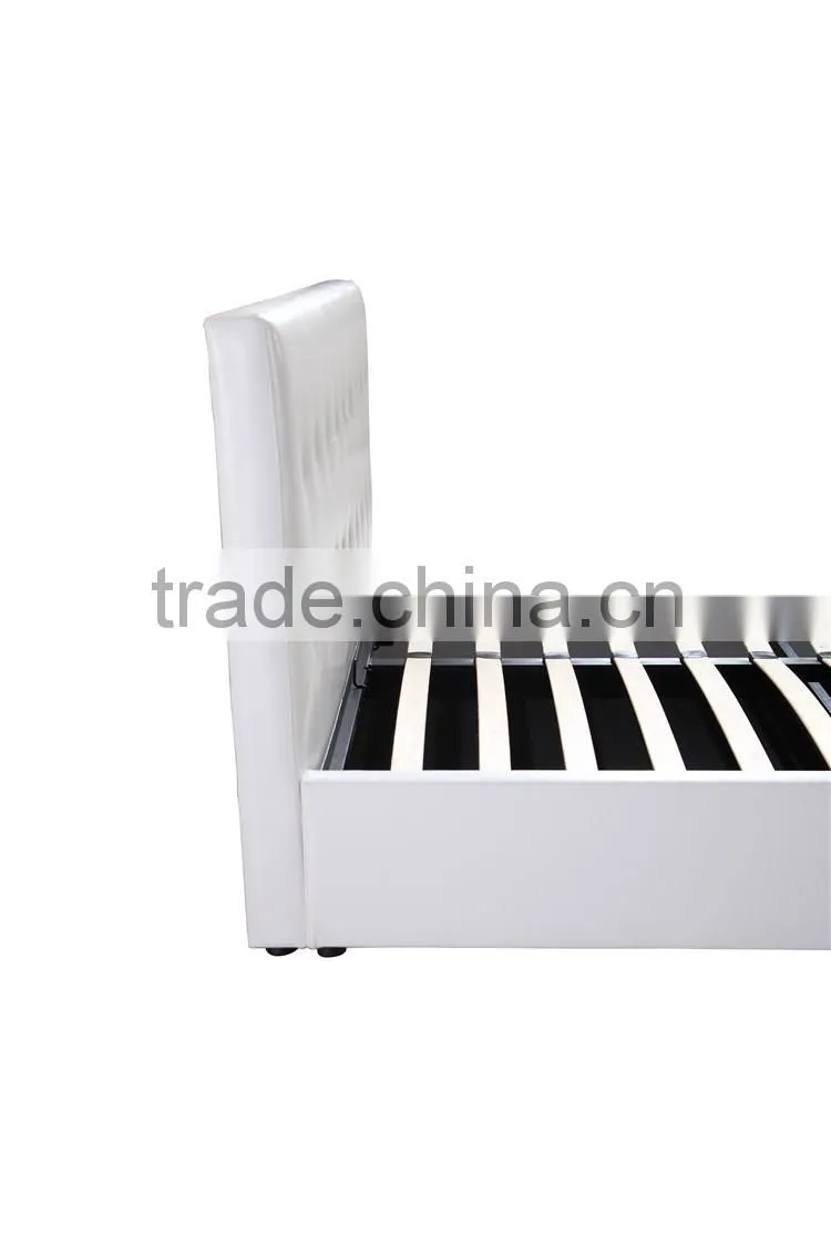 Modern Style Pu Gas Lift Storage Bed In White Color YD02