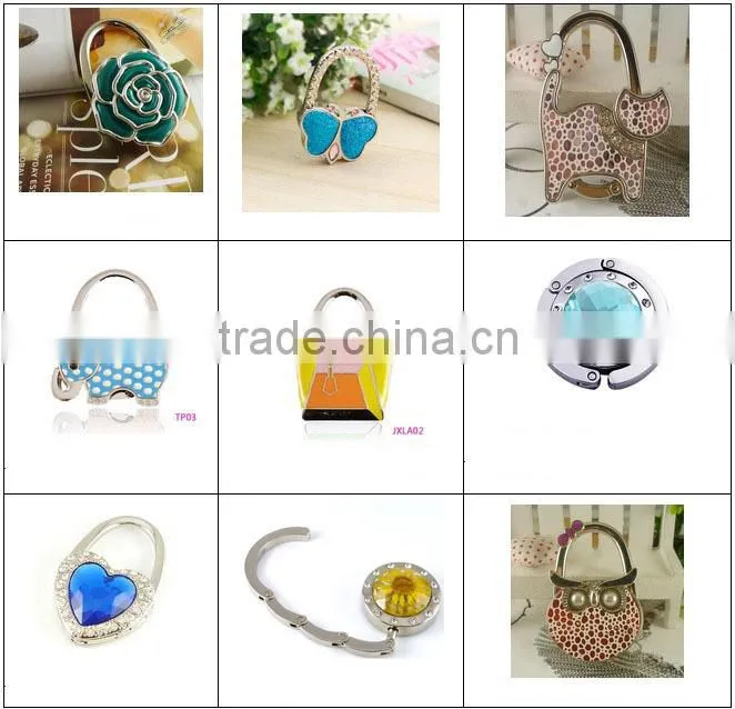 Custom Folding Purse Hanger with Epoxy Logo for Wholesale