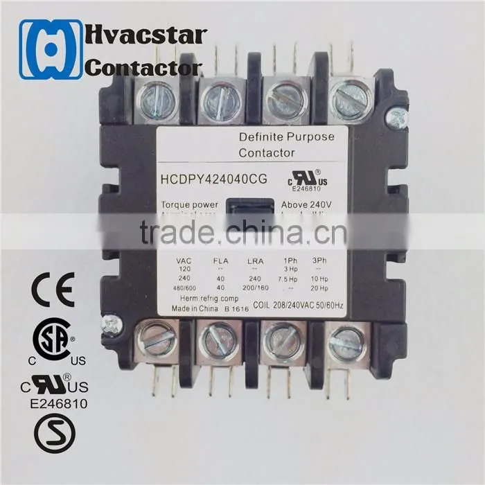 AC contactor SA-4P-30A-240VAC with UL certificate for furnas contactor