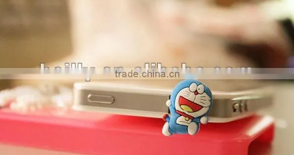 2013 the most cute 3D mini cartoon design silicone earphone dust plug